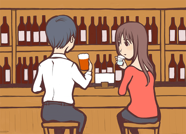 好きな人や男性相手に風俗嬢であることを暴露するには、お酒を飲んでいる場面がいい