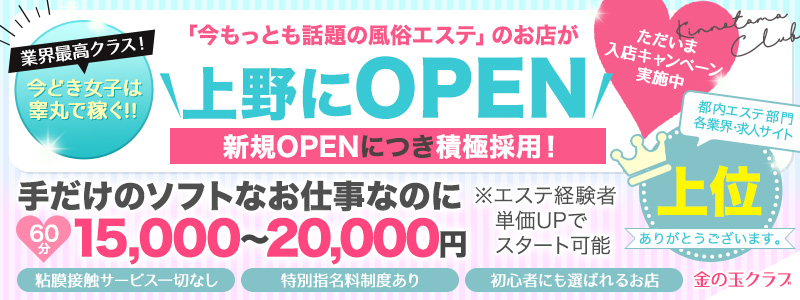 金の玉クラブ上野の風俗求人情報