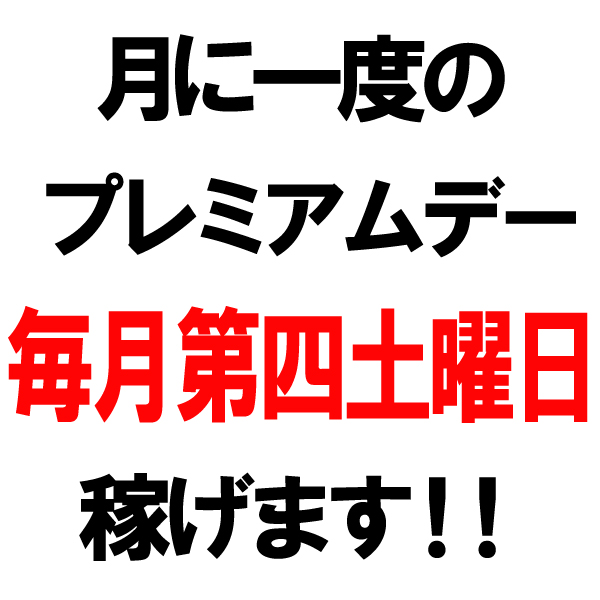 ★毎月第４土曜日は！更に稼げる月1イベント★