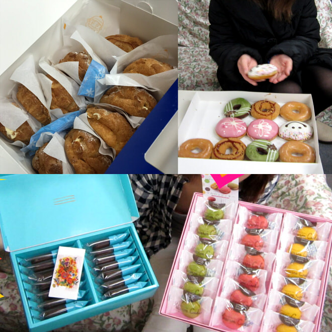 優しいお客様からの美味しい差し入れで、待機室はいつも賑わっています♡